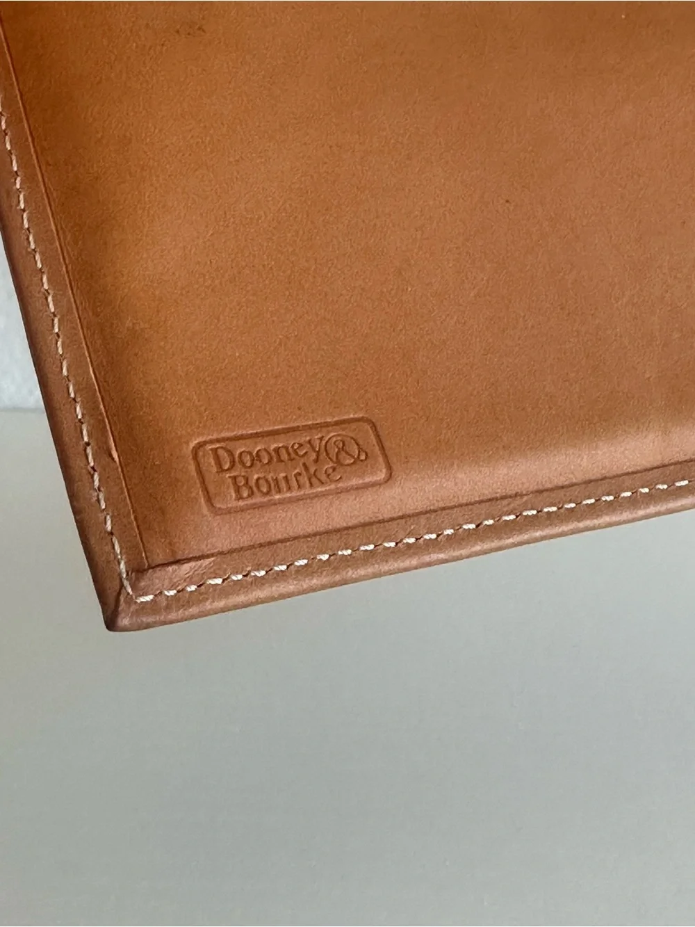 Dooney and Bourke Pattern Vintage Brown Canvas & Tan Leather Clutch Wallet